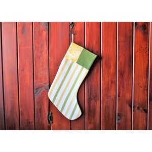 Upcycled Striped Christmas Stocking